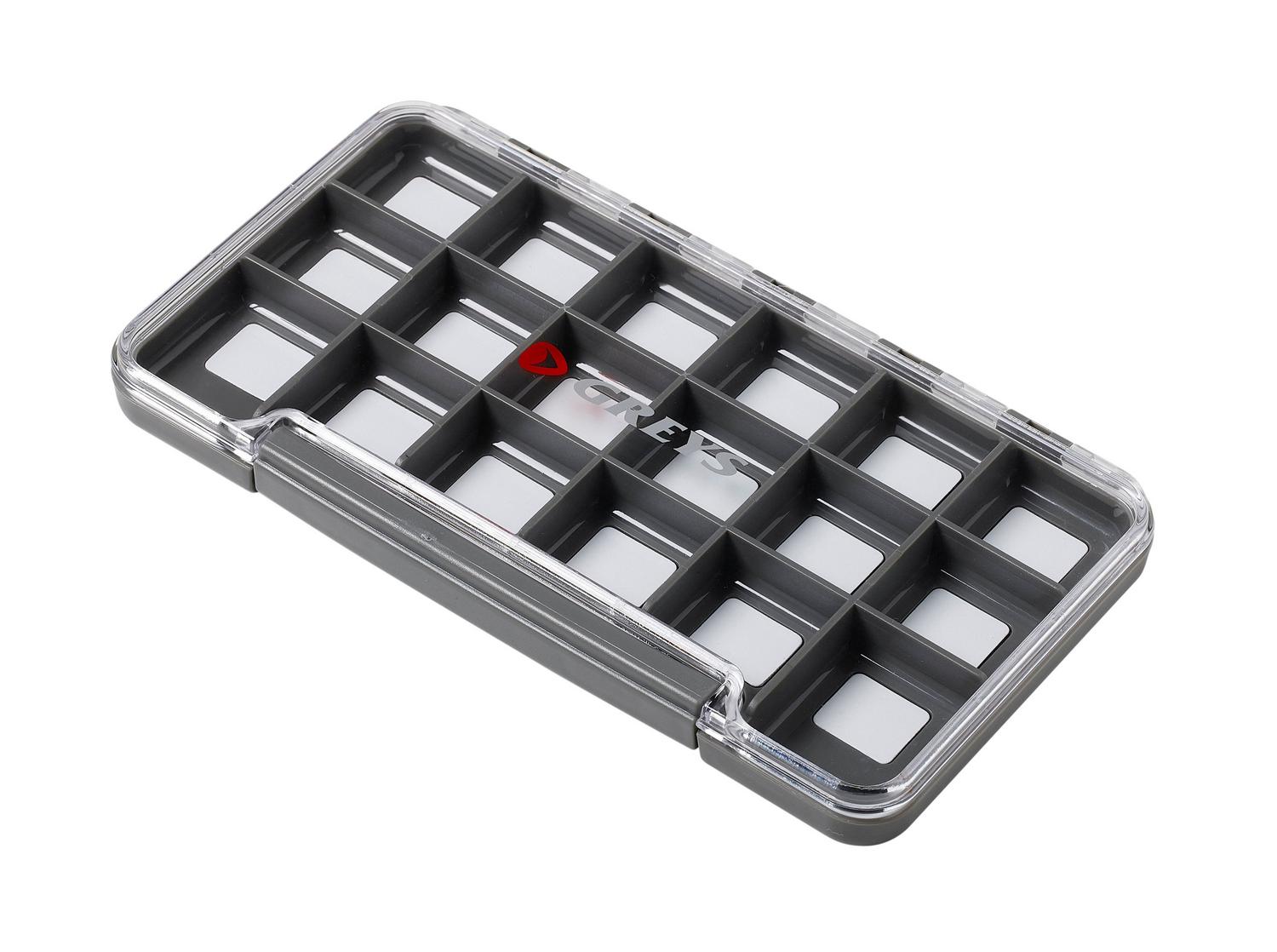 GREYS SLIM WATERPROOF FLY BOX - 18 COMPARTMENTS