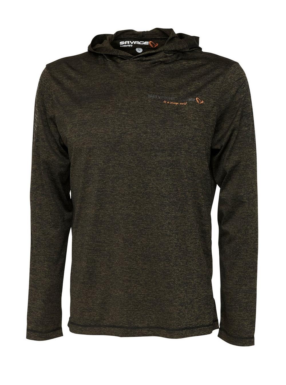 SAVAGE GEAR FIGHTER STRETCH HOODIE BURNT OLIVE MELANGE — Rod And Tackle Limited