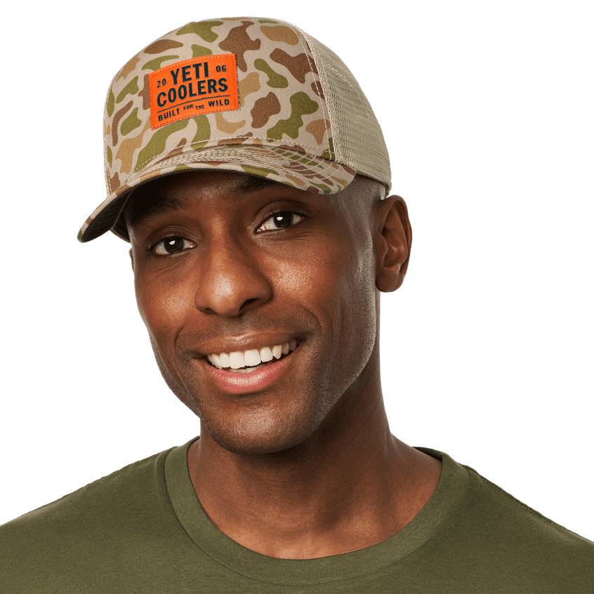 YETI COOLERS CAMO TRUCKER HAT