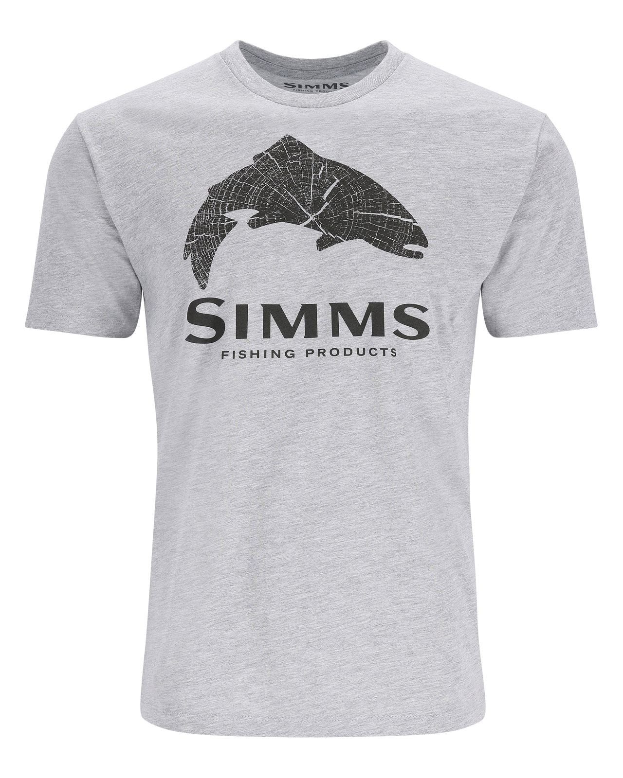 SIMMS WOOD TROUT FILL T-SHIRT GREY HEATHER