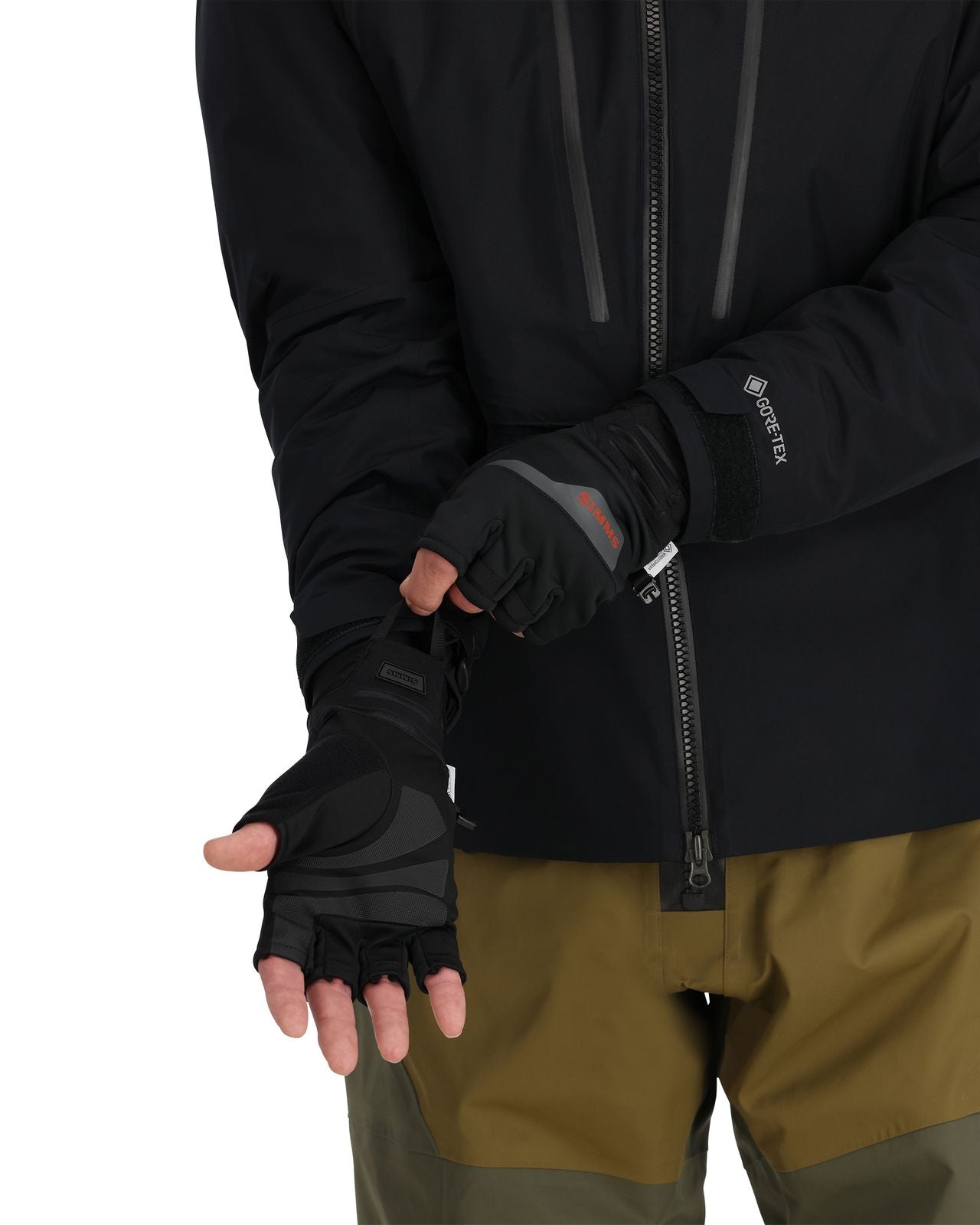 SIMMS WINDSTOPPER HALF-FINGER GLOVE BLACK