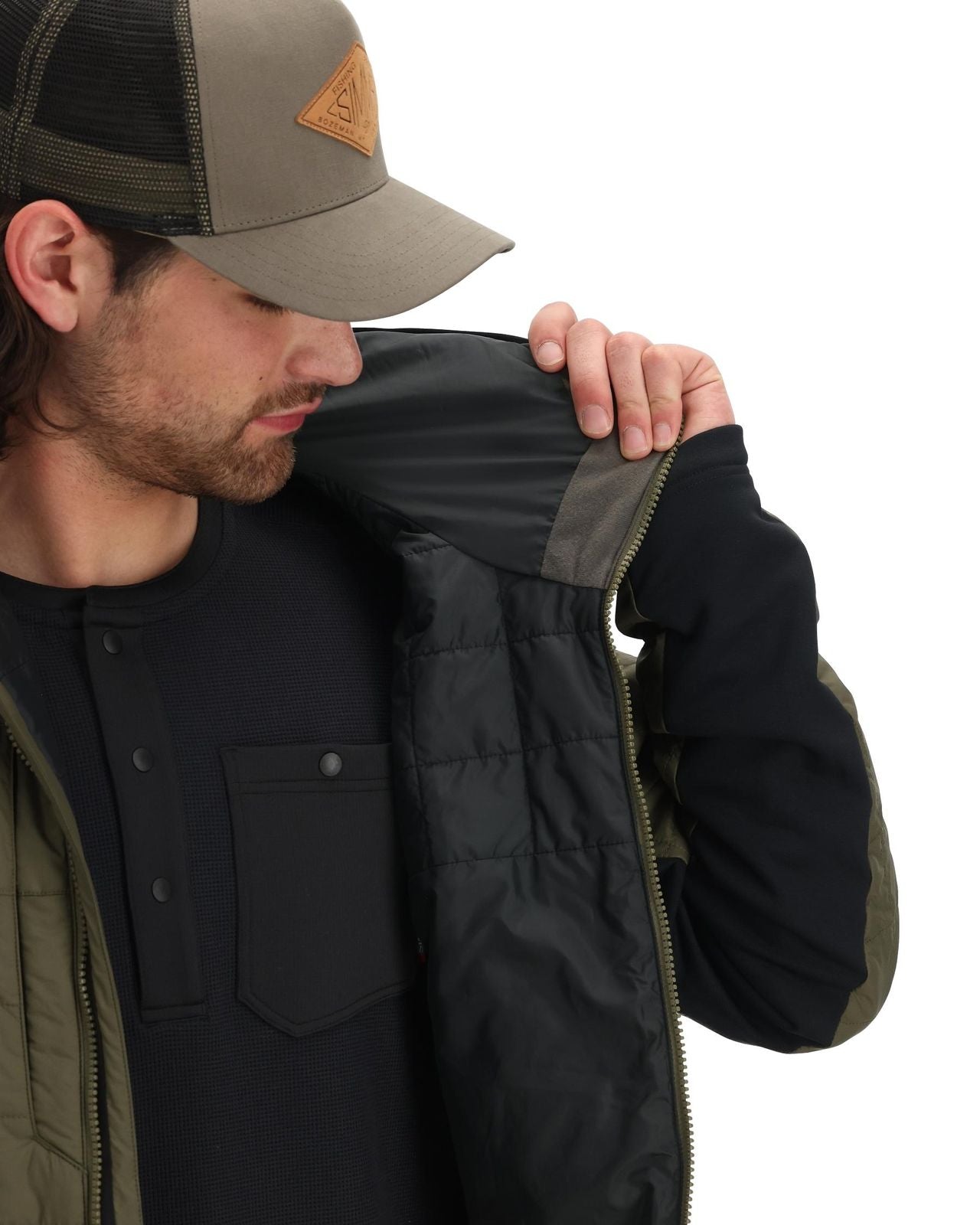 SIMMS FALL RUN HYBRID HOODY LODEN