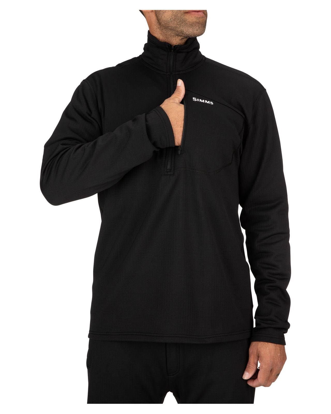 SIMMS THERMAL 1/4 ZIP TOP BLACK