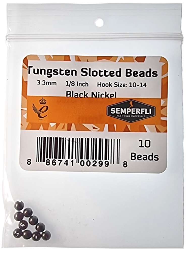 Semperfli Tungsten Slotted Beads 3.3mm (1/8inch)