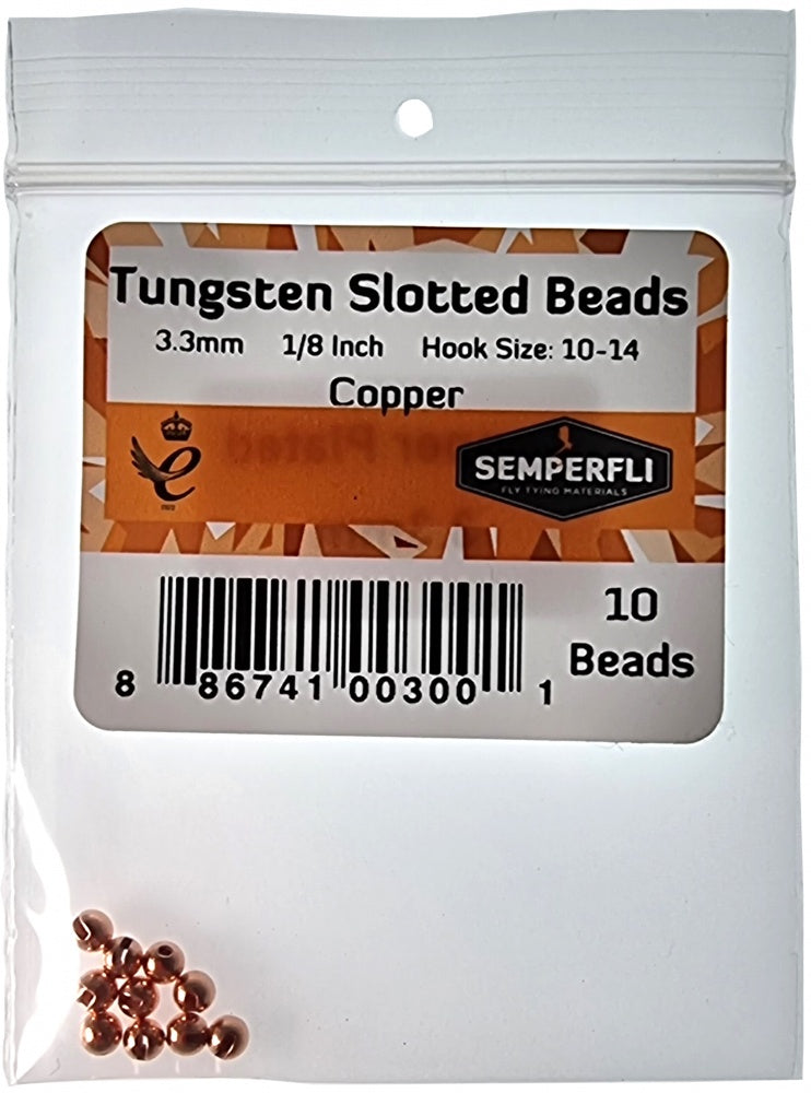 Semperfli Tungsten Slotted Beads 3.3mm (1/8inch)