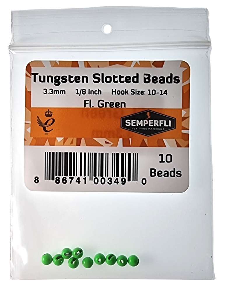 Semperfli Tungsten Slotted Beads 3.3mm (1/8inch)