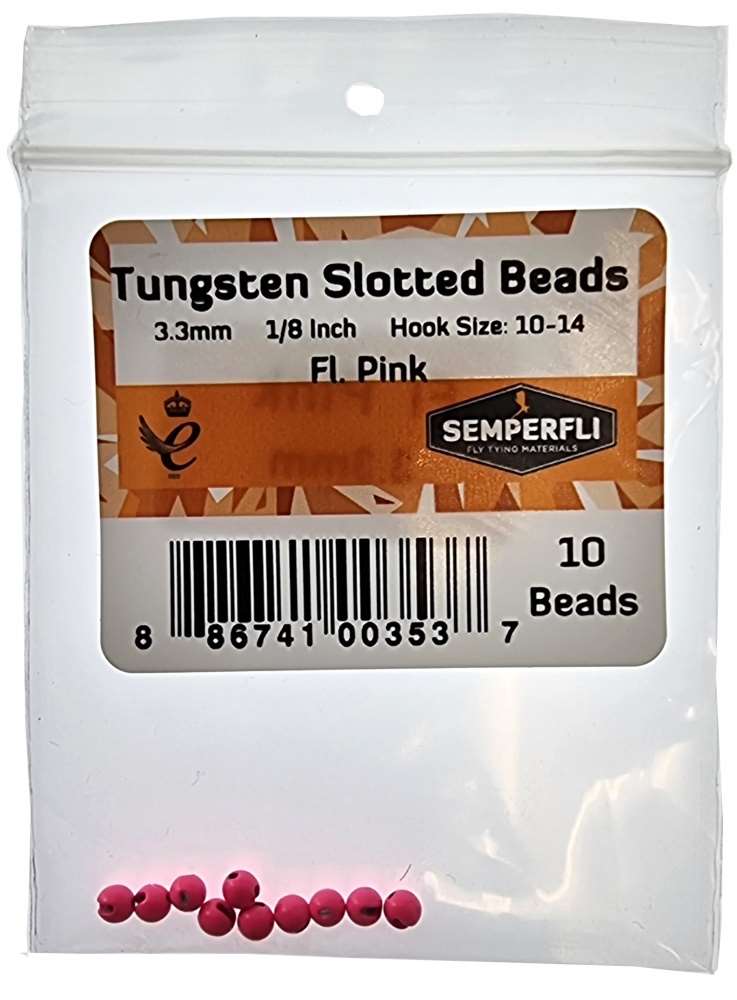 Semperfli Tungsten Slotted Beads 3.3mm (1/8inch)