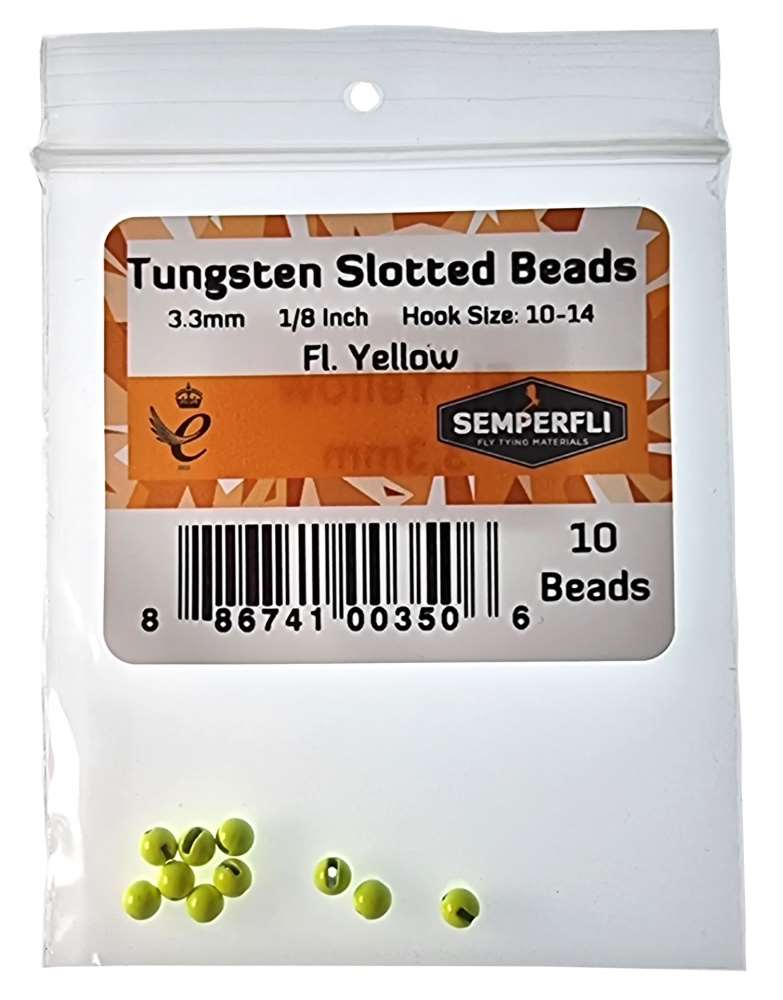 Semperfli Tungsten Slotted Beads 3.3mm (1/8inch)