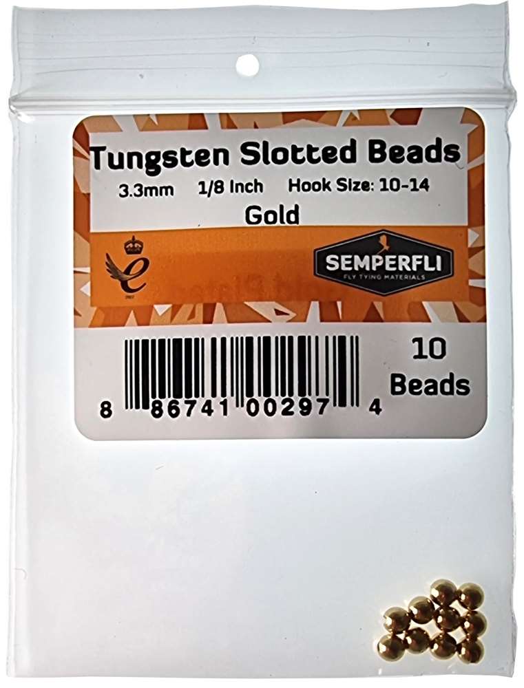 Semperfli Tungsten Slotted Beads 3.3mm (1/8inch)