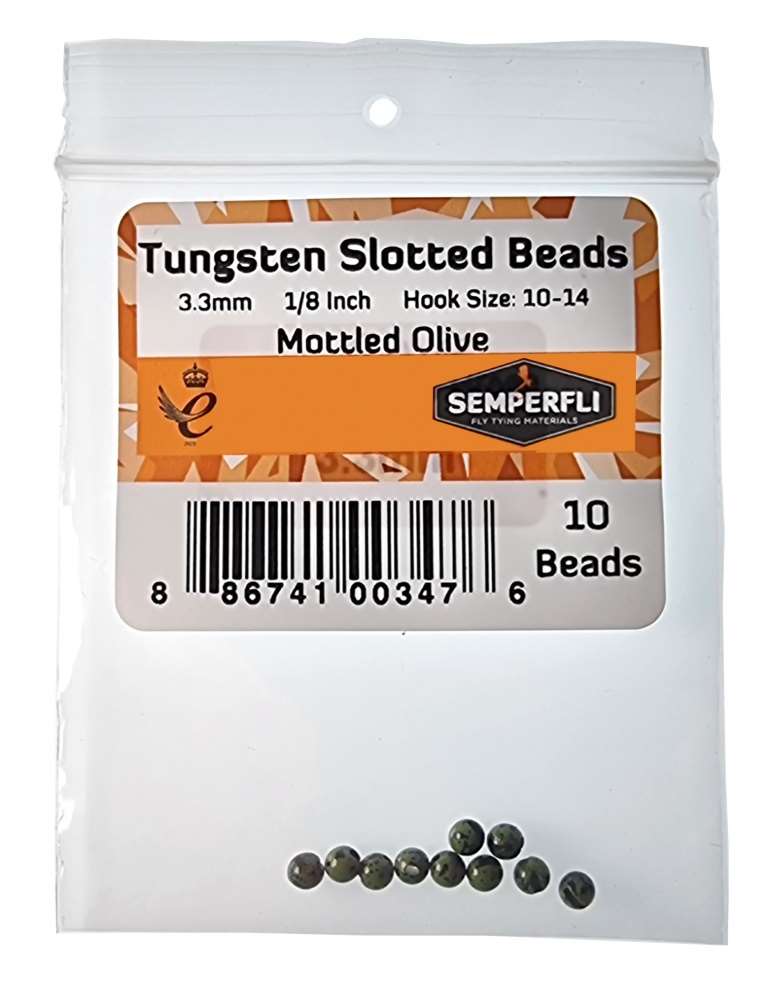 Semperfli Tungsten Slotted Beads 3.3mm (1/8inch)