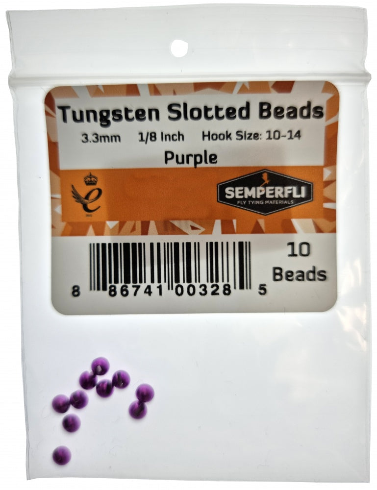 Semperfli Tungsten Slotted Beads 3.3mm (1/8inch)