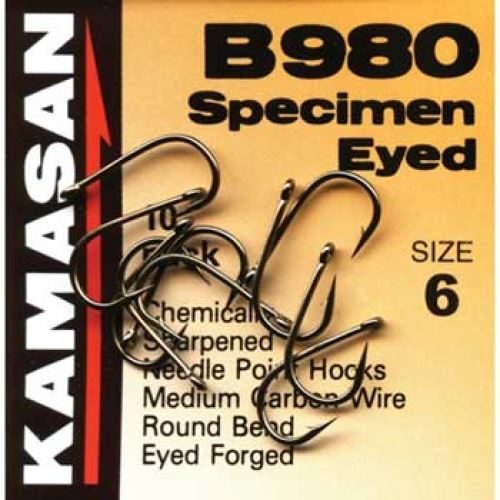 KAMASAN B980 SPECIMEN BARBED EYED HOOKS - SIZE 10