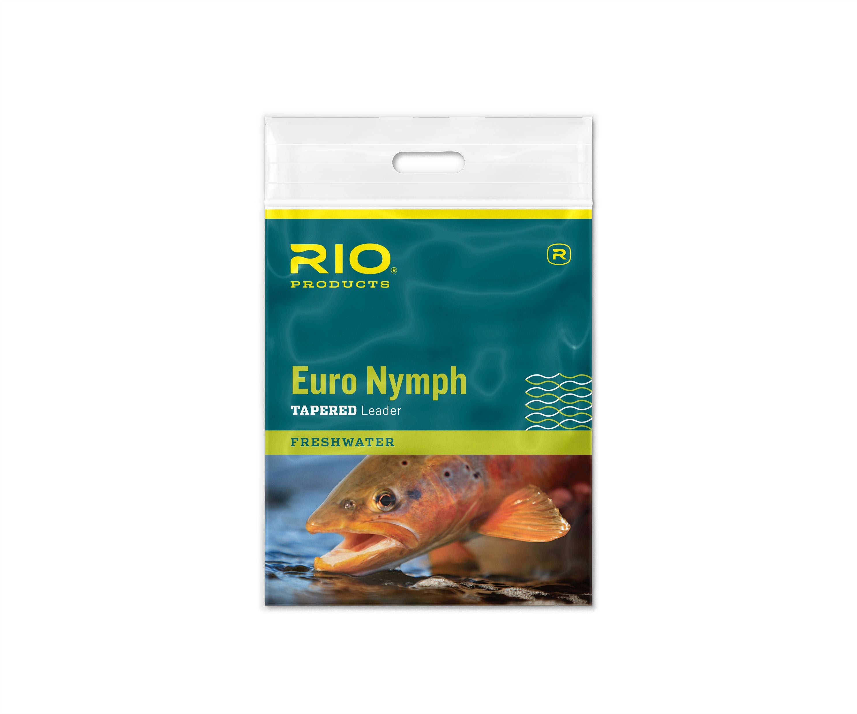 RIO EURO NYMPH LEADER 11FT 0X - 2X PINK/YELLOW LEADERS