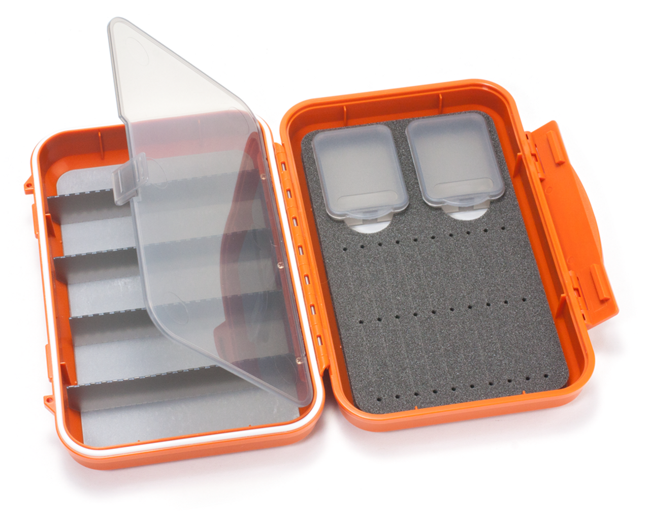 C&F DESIGN MEDIUM 2 ROW WATERPROOF TUBE FLY CASE WITH 5 COMPARTMENTS- BURNT ORANGE